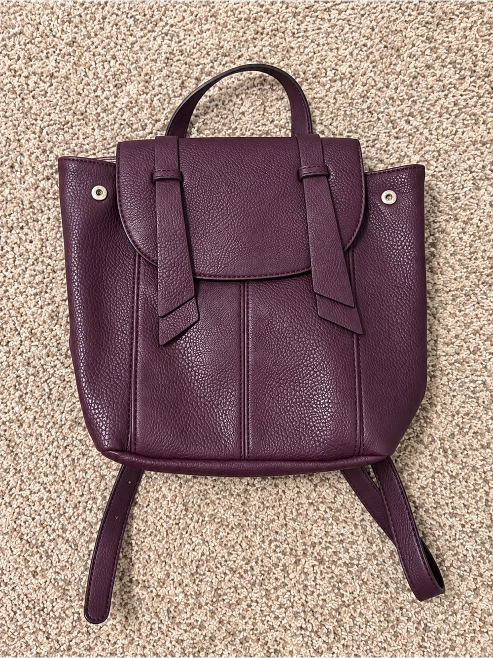 Market & Spruce Plum Leather Backpack